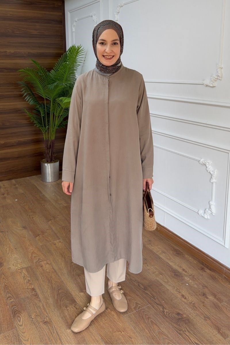 Alis 120 cm Uzun Tunik Vizon
