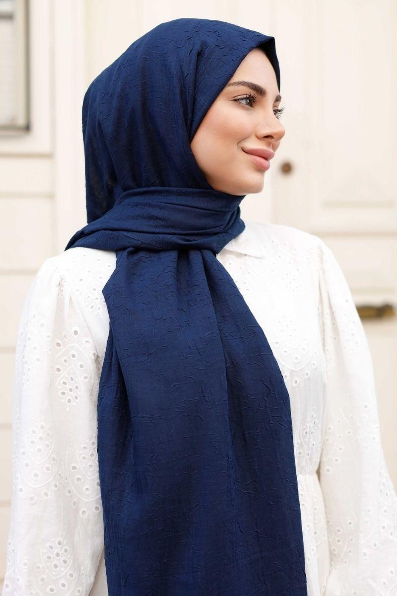 Bambu Şal Lacivert