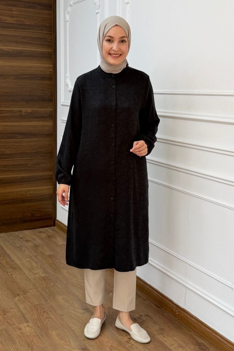 Basic Marakeş Uzun Tunik Siyah
