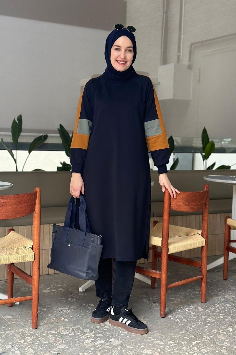 Colour Uzun Sweat Lacivert