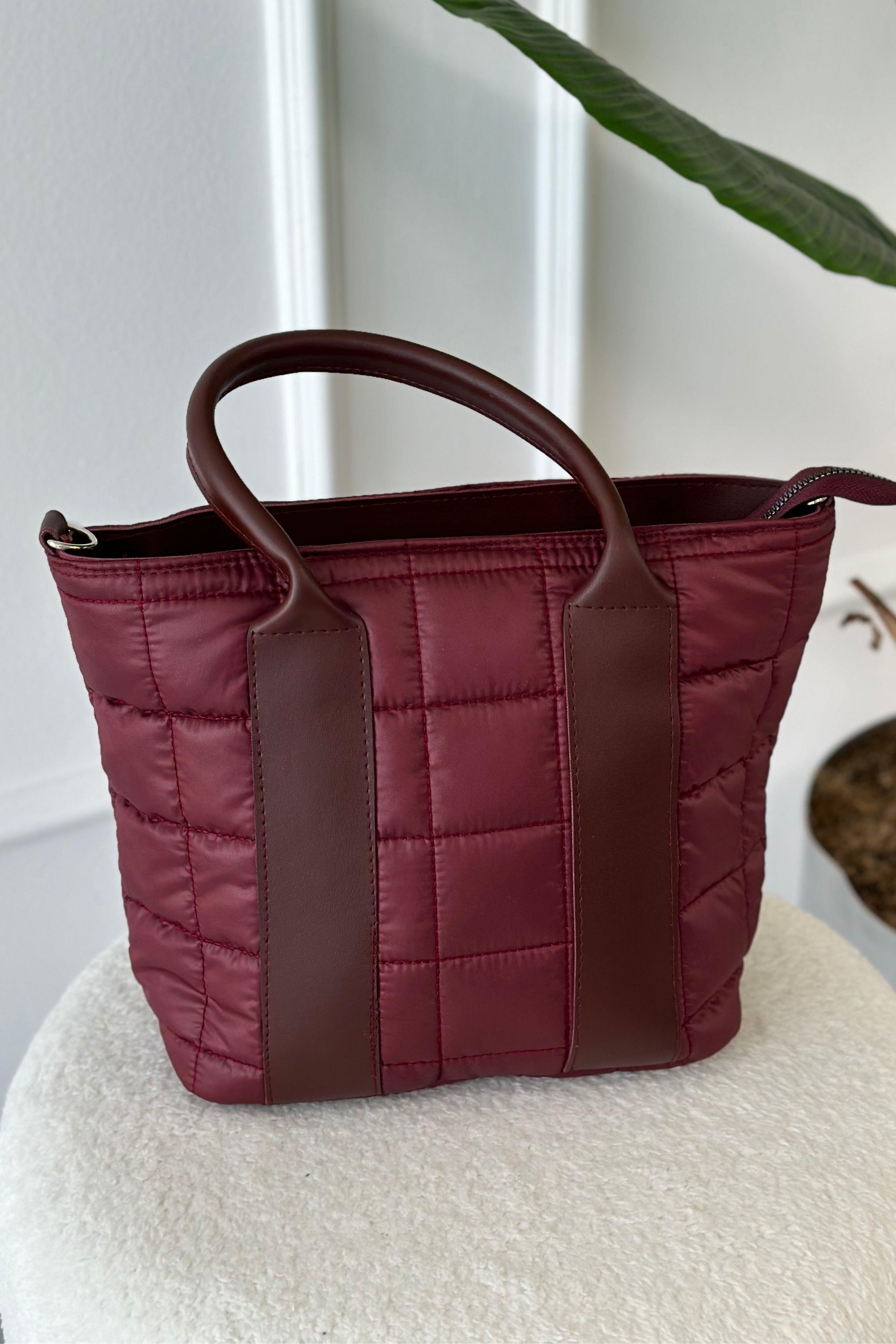 Kapitone Çanta Bordo