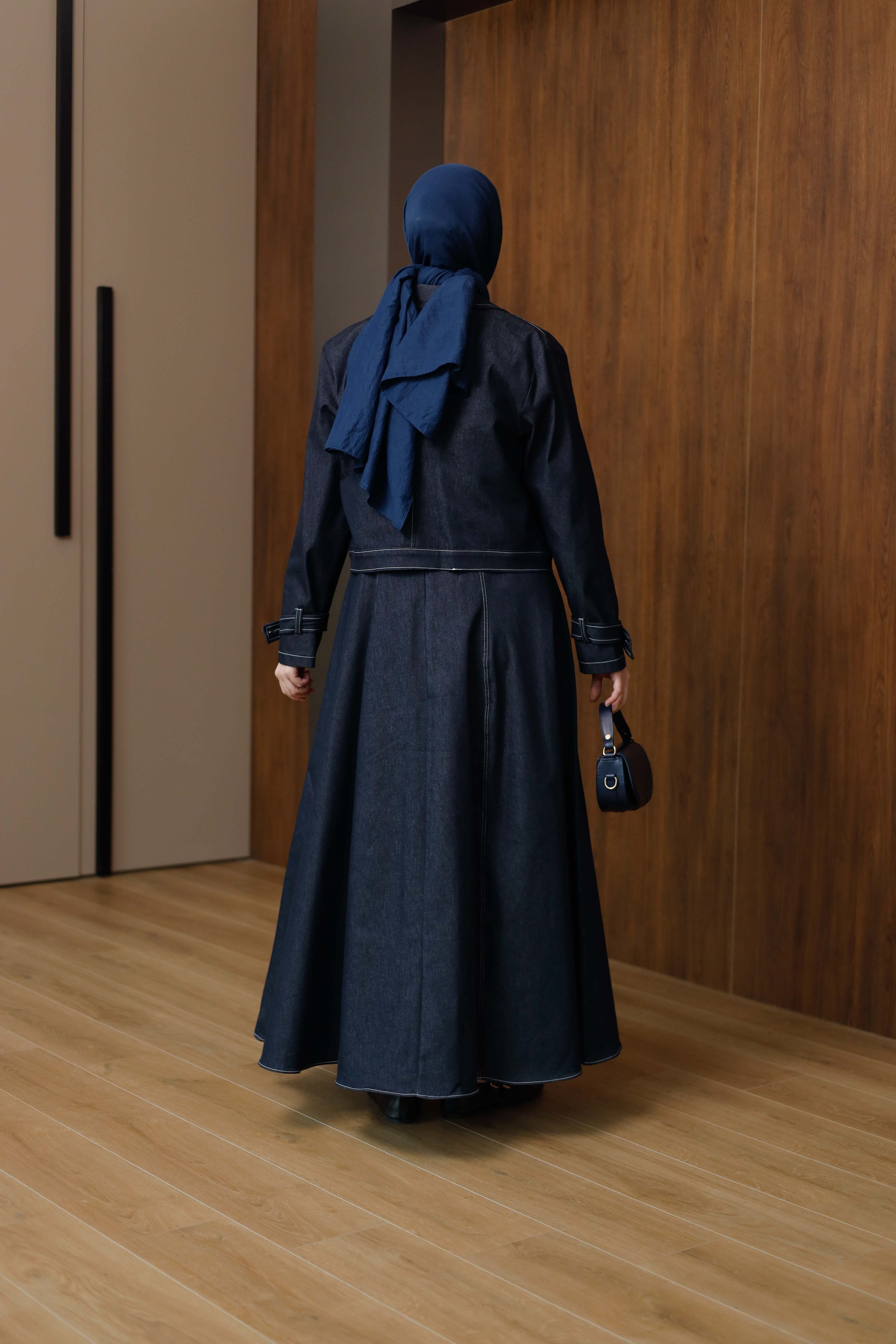 Kot Jile Elbise Lacivert