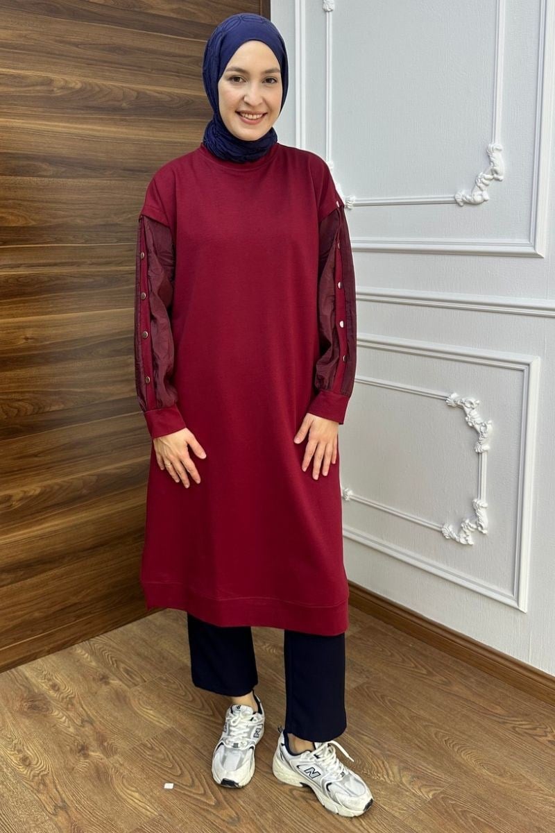 Lavin Çıtçıt Detaylı Sweat Bordo