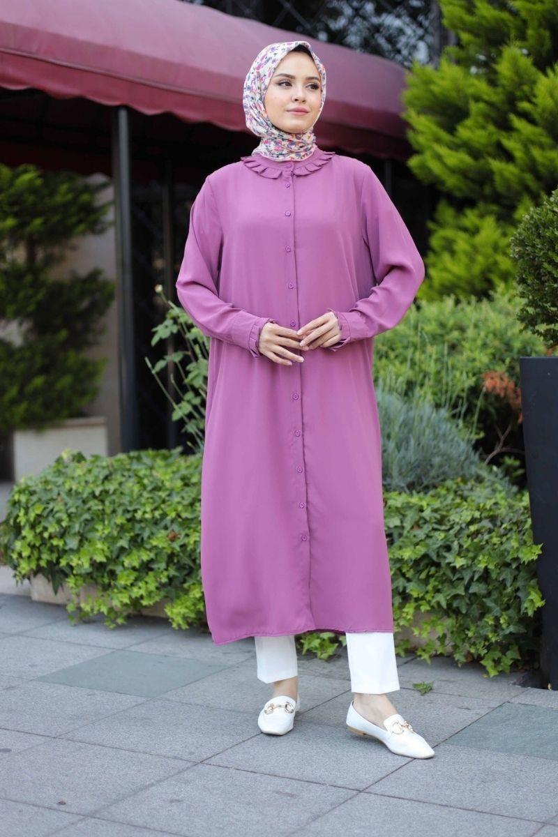 Linda Uzun Tunik Pembe