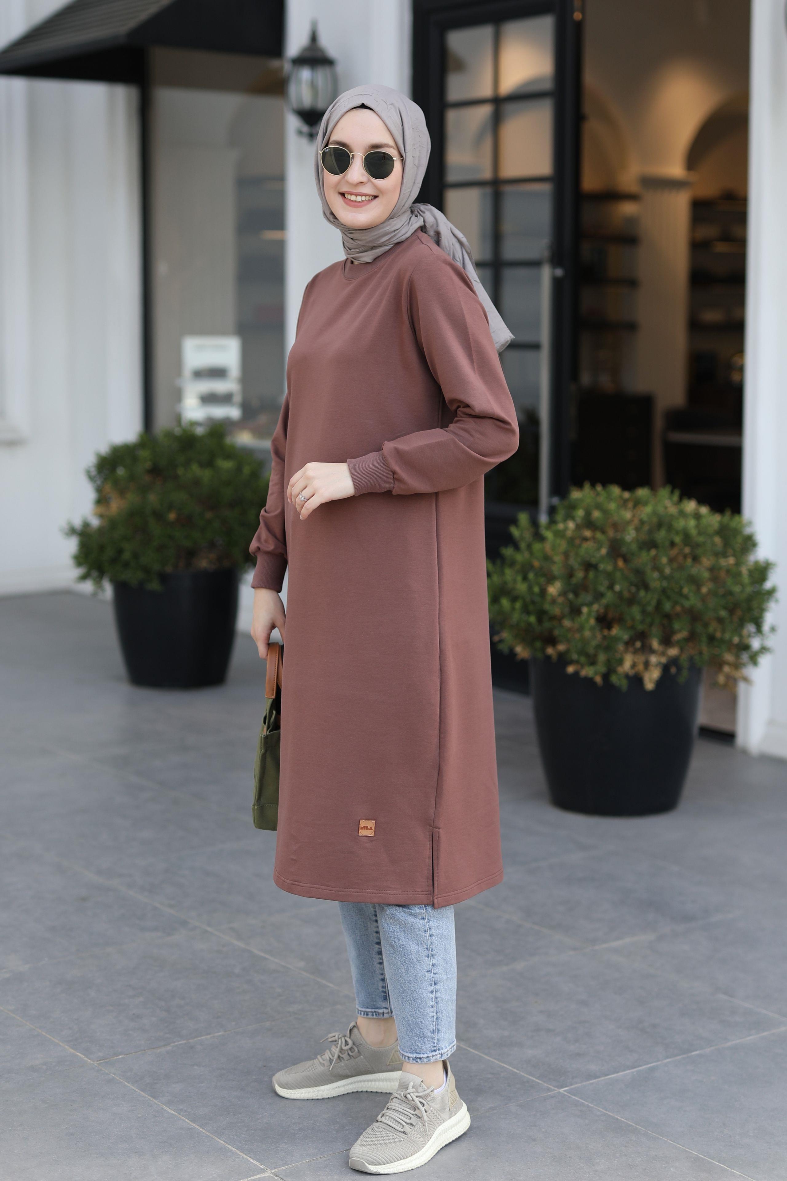 Neva 110 Cm Sweat Tunik Soft Kahve