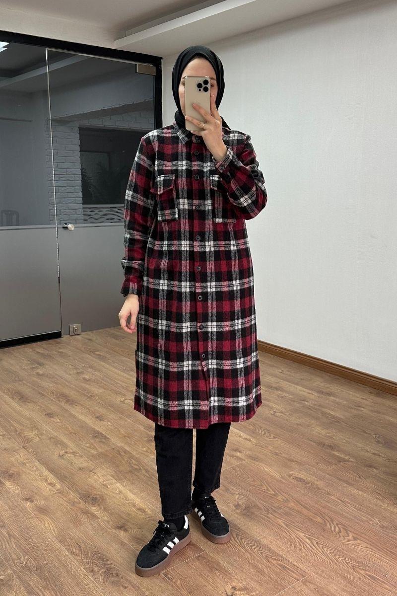 Oduncu Uzun Tunik Bordo