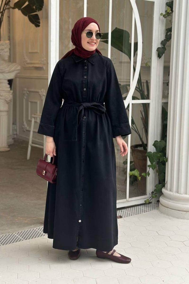 Realco Kot Elbise Siyah