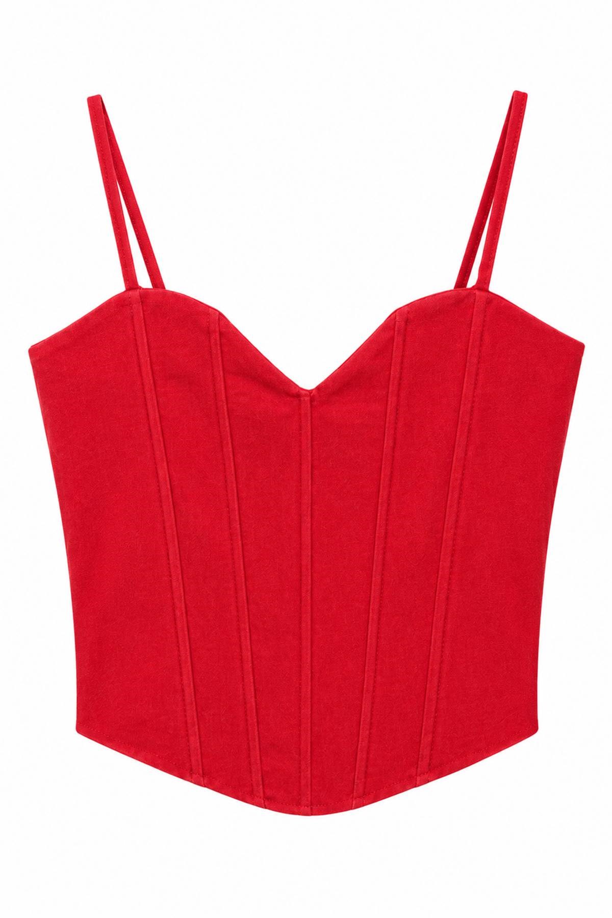 ASKILI CROP KOT BLUZ