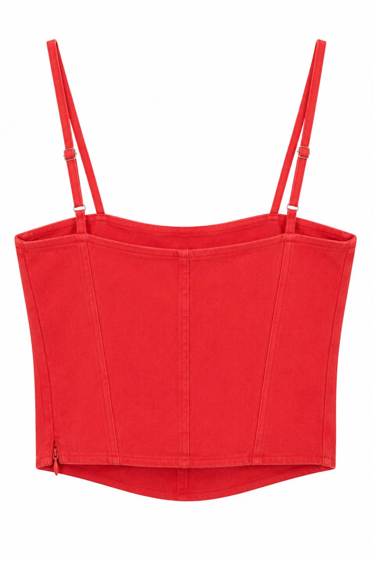 ASKILI CROP KOT BLUZ