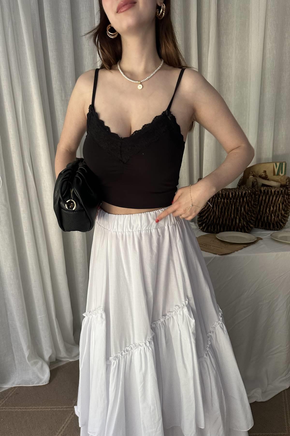 DANTEL DETAYLI TOP