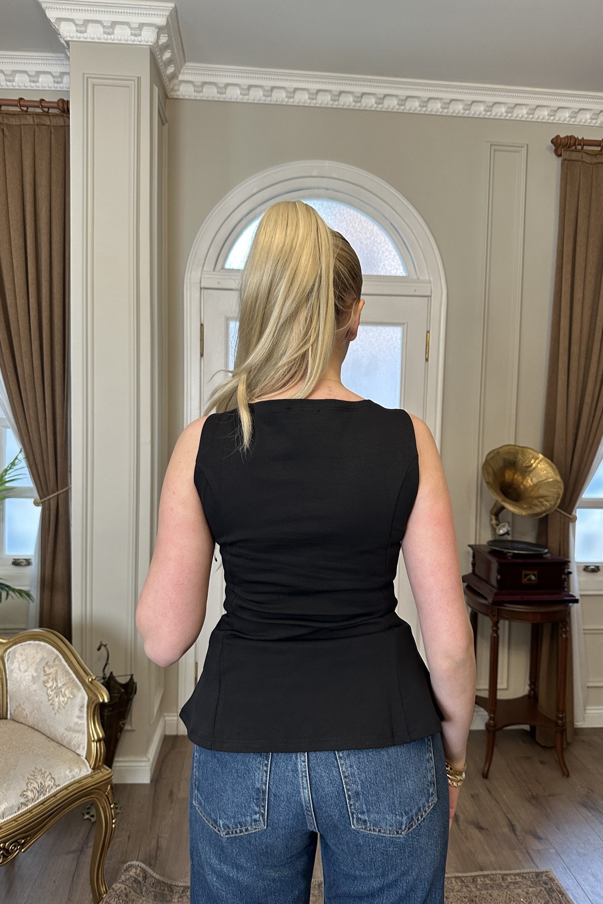 KAYIK YAKA PEPLUM BLUZ