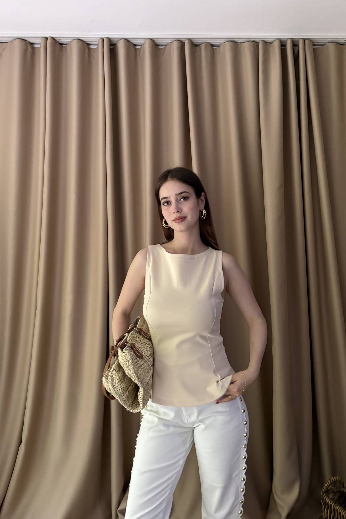 KAYIK YAKA PEPLUM BLUZ