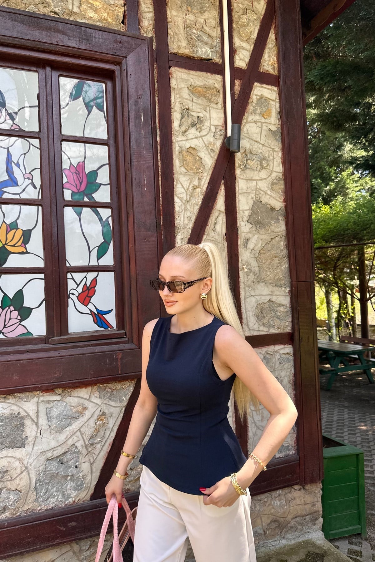 KAYIK YAKA PEPLUM BLUZ