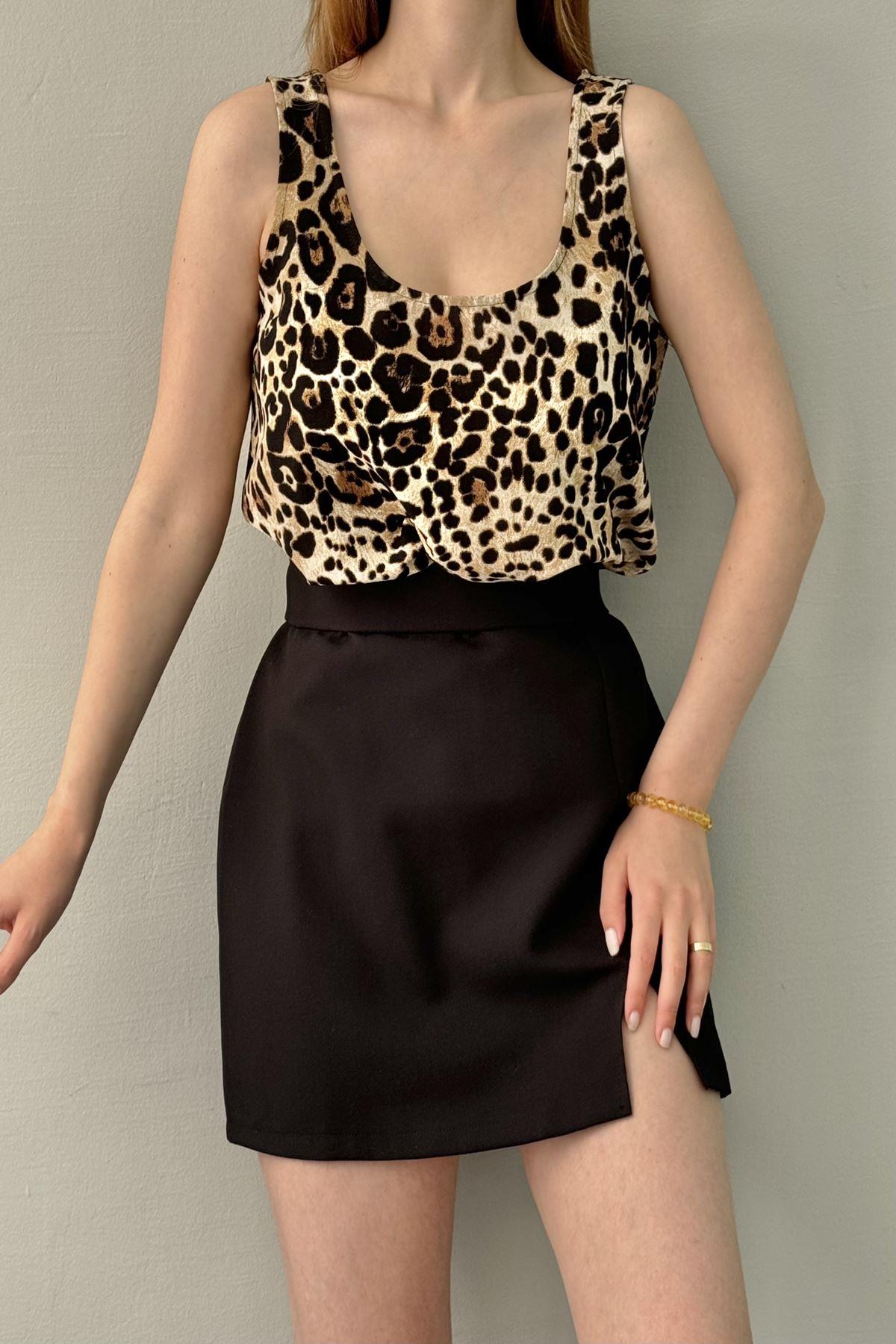LEOPAR DESEN V YAKA ATLET