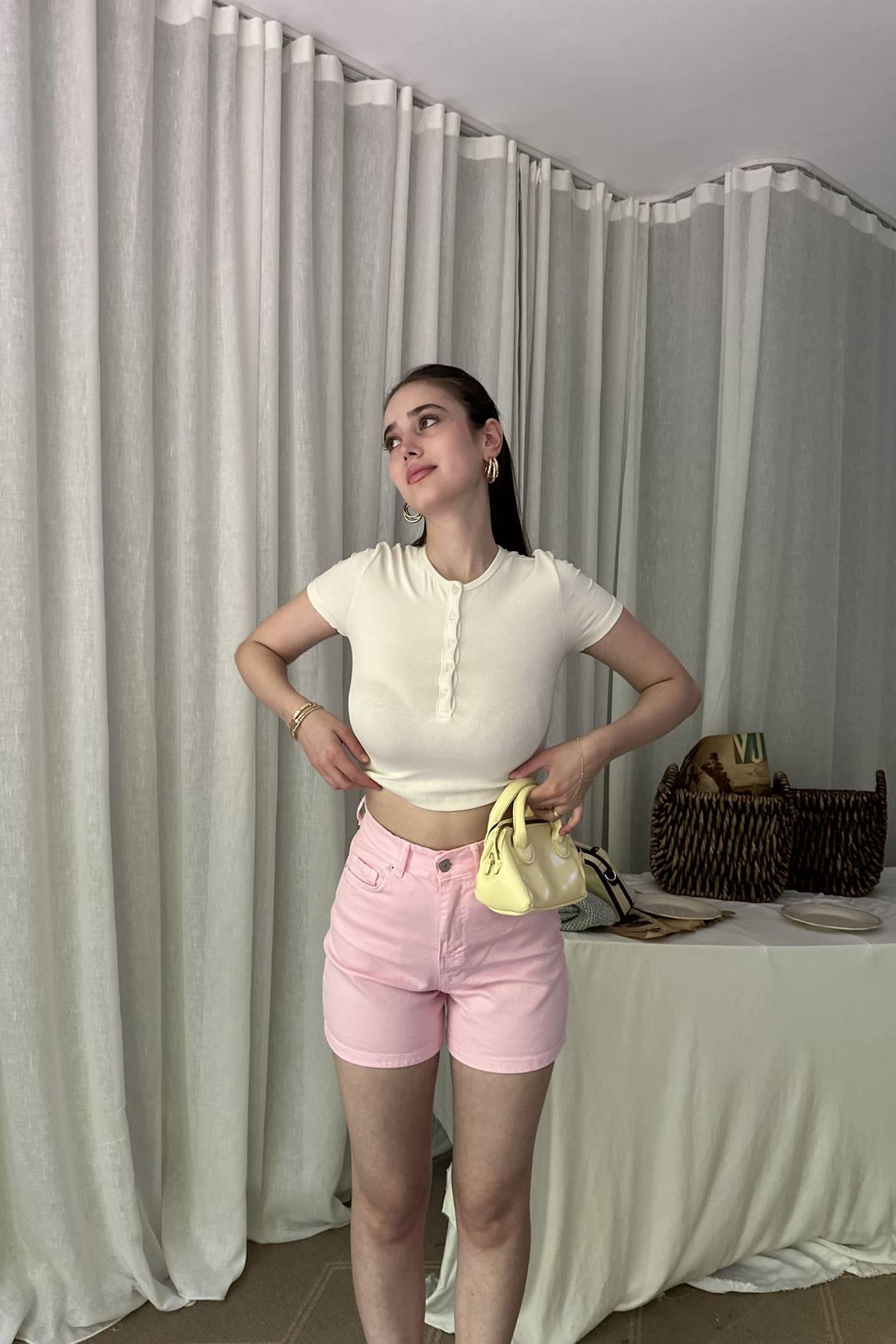 DÜĞME DETAY CROP TOP