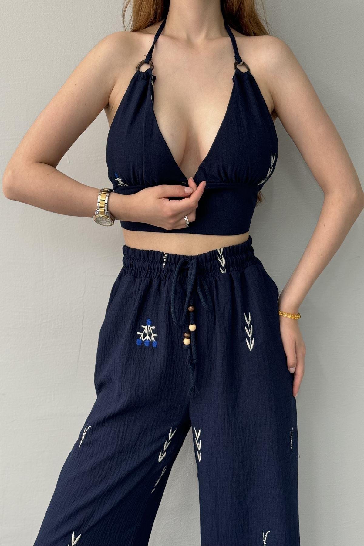 SIRTI BAĞLAMA DETAYLI CROP BLUZ