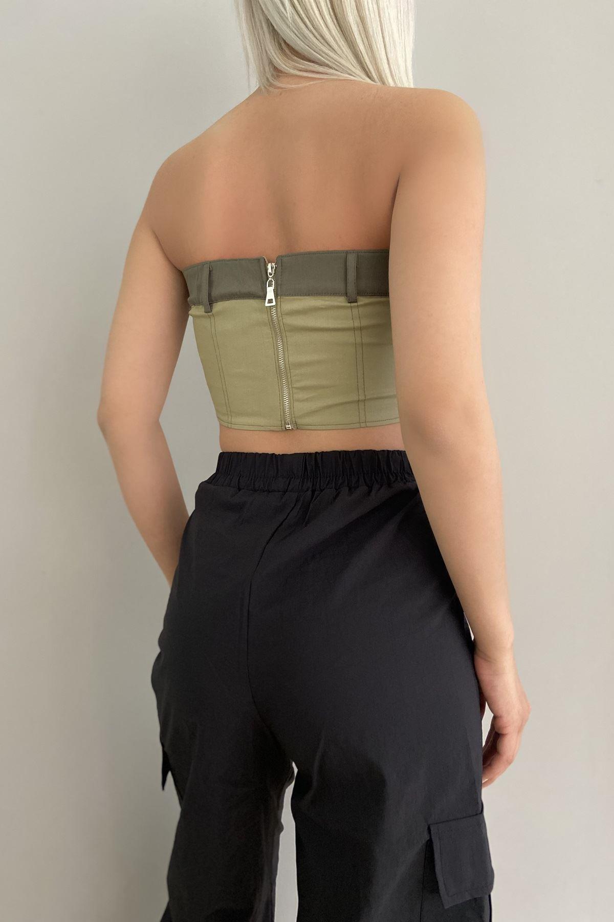 STRAPLEZ SÜS DİKİŞ DETAYLI TOP