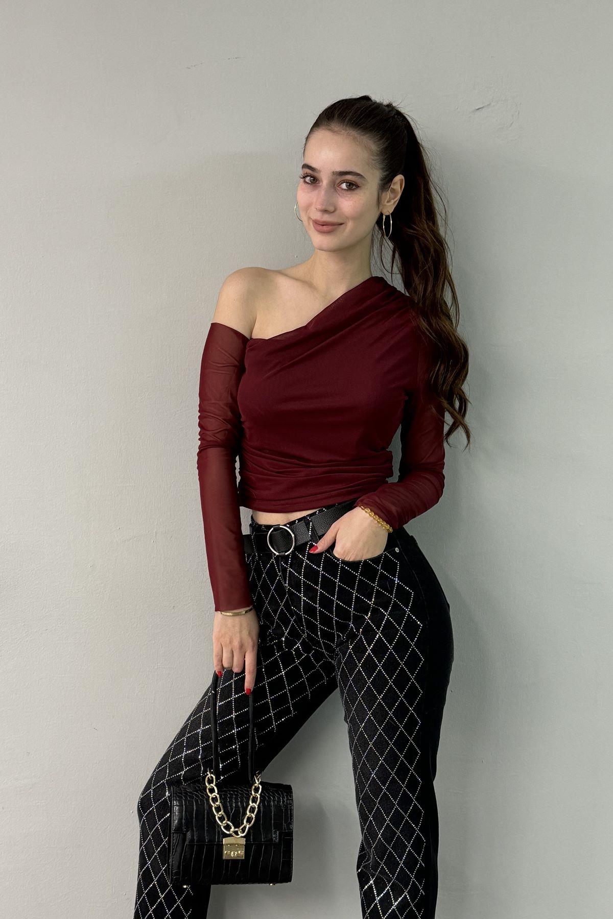 TÜL DETAYLI BLUZ