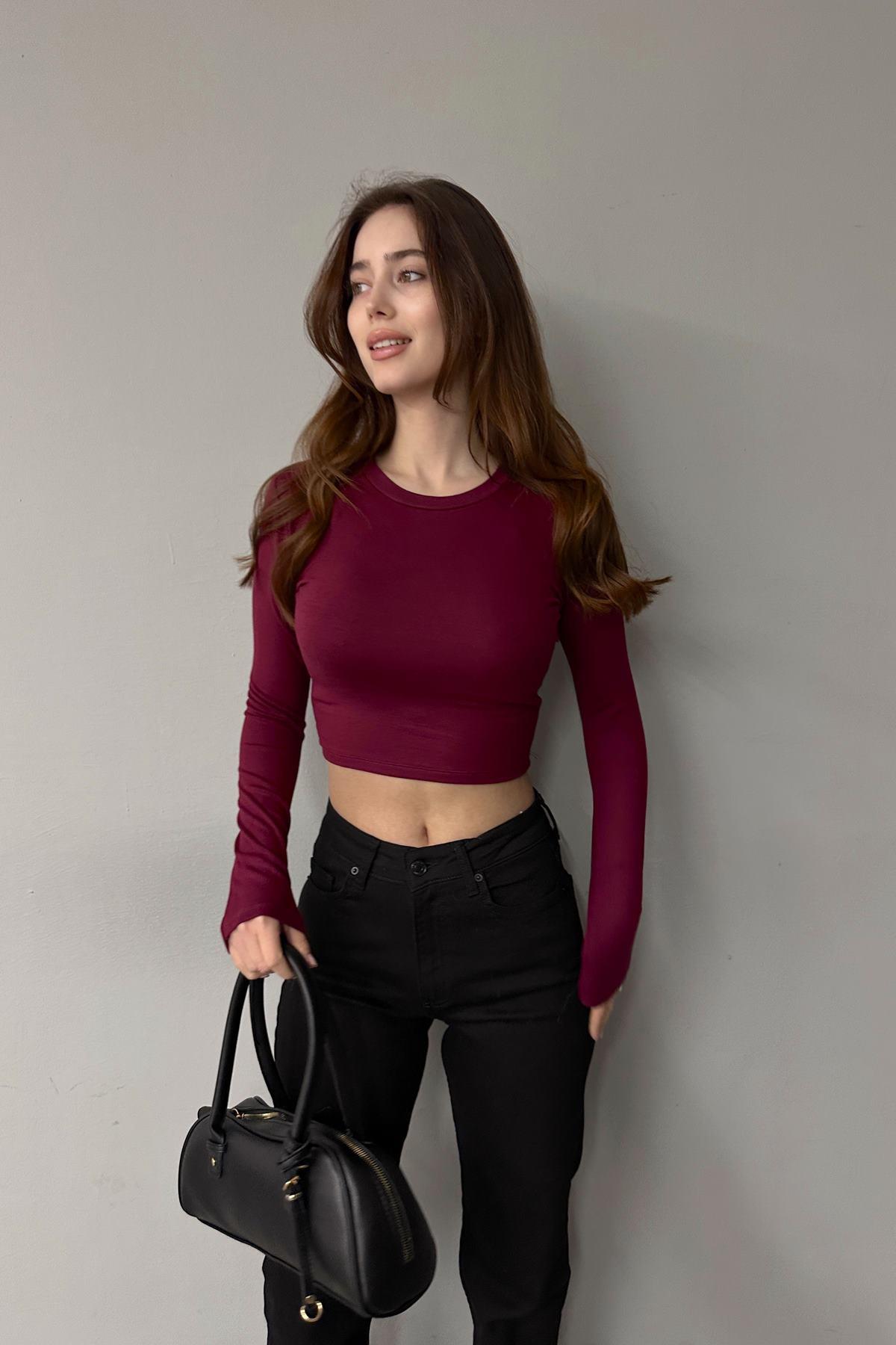 BİSİKLET YAKA CROP BADY
