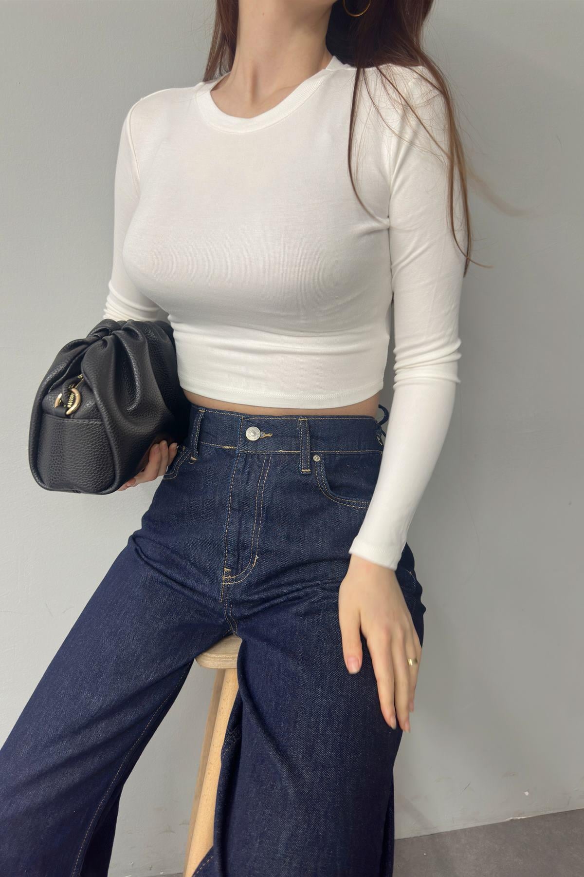 BİSİKLET YAKA CROP BADY