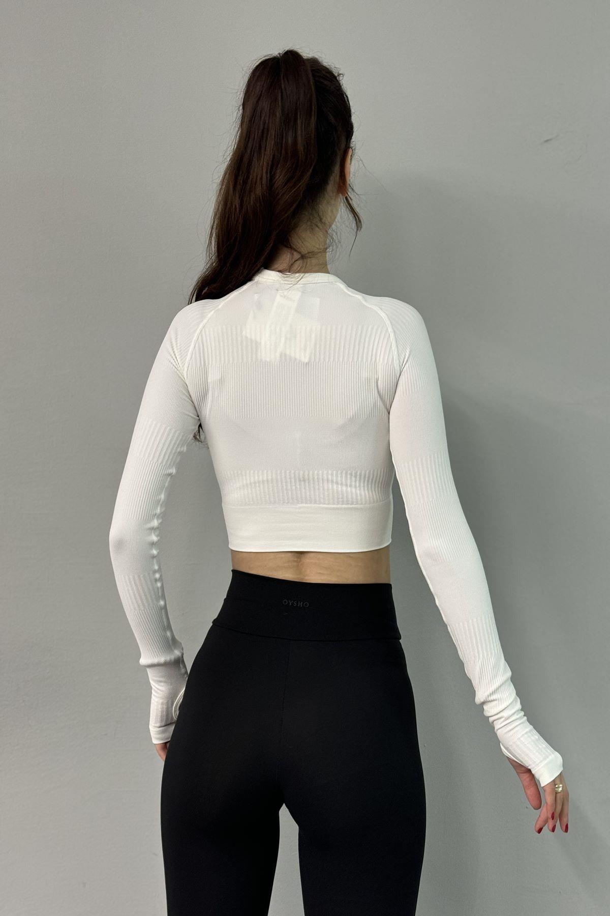 DİKİŞSİZ UZUN KOL CROP BODY