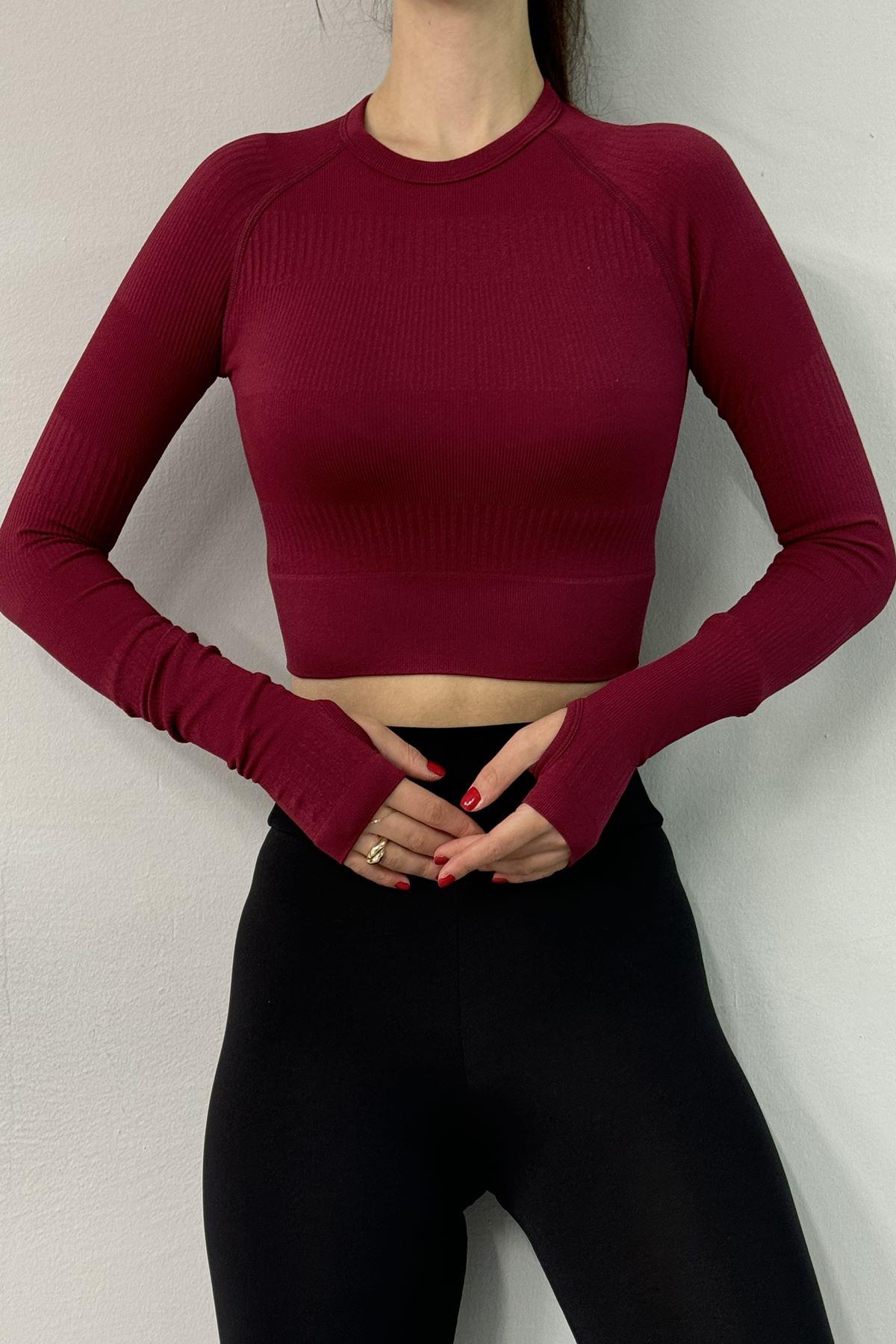 DİKİŞSİZ UZUN KOL CROP BODY