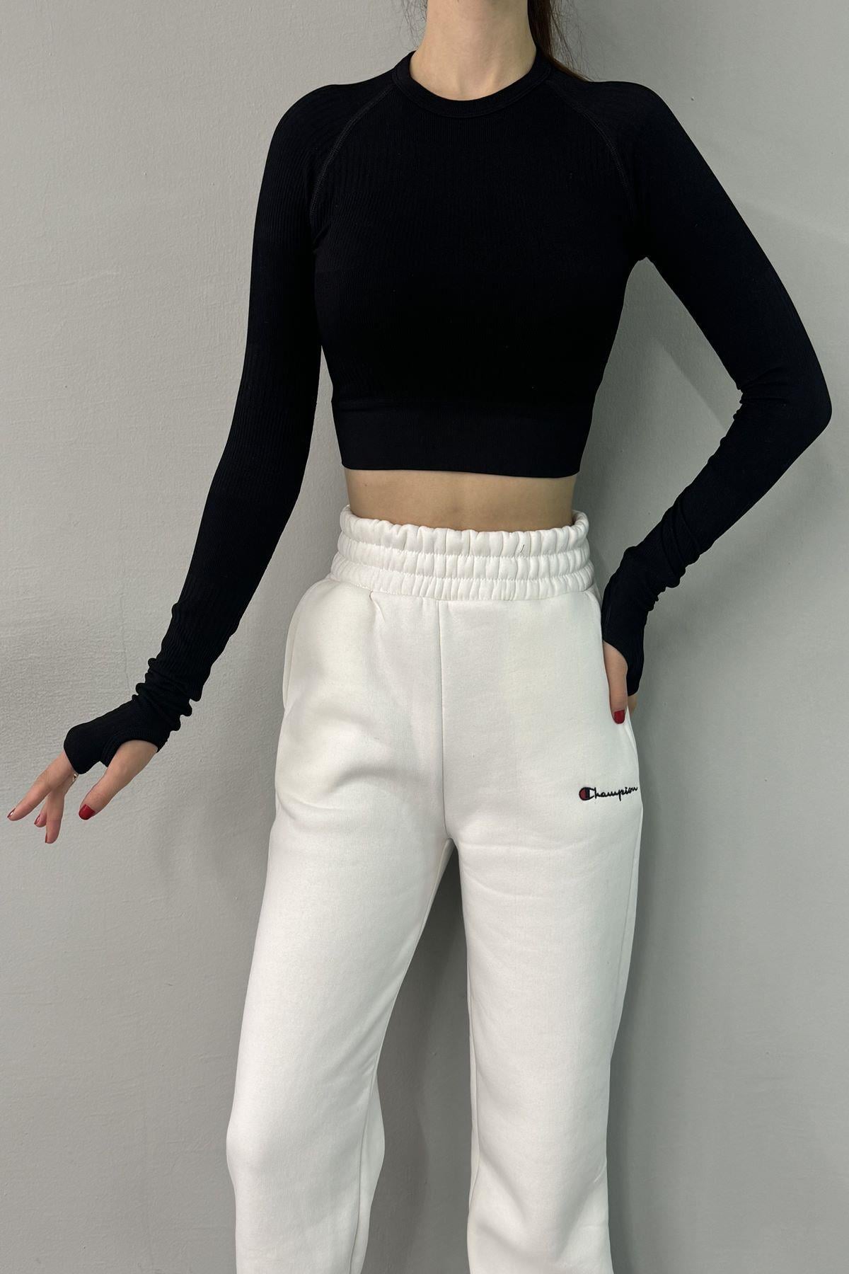 DİKİŞSİZ UZUN KOL CROP BODY