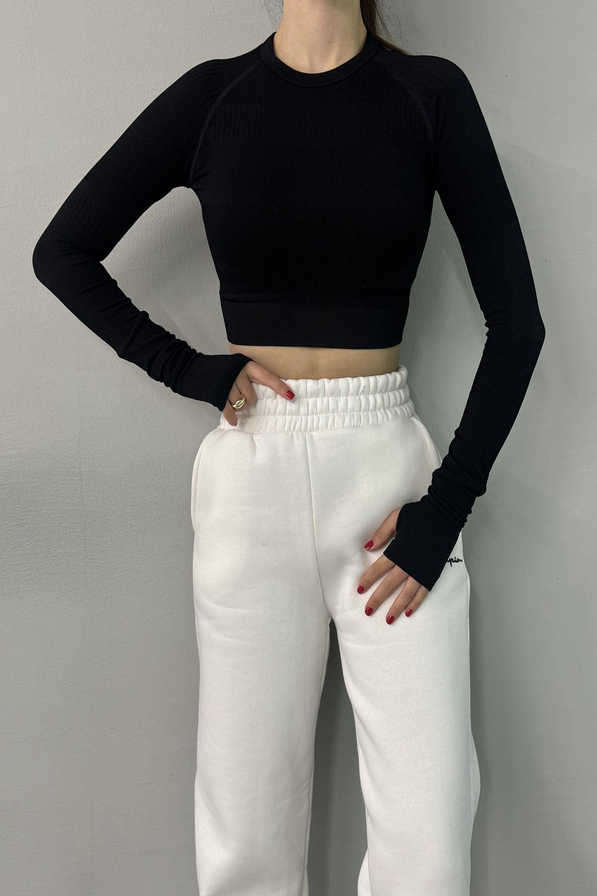 DİKİŞSİZ UZUN KOL CROP BODY