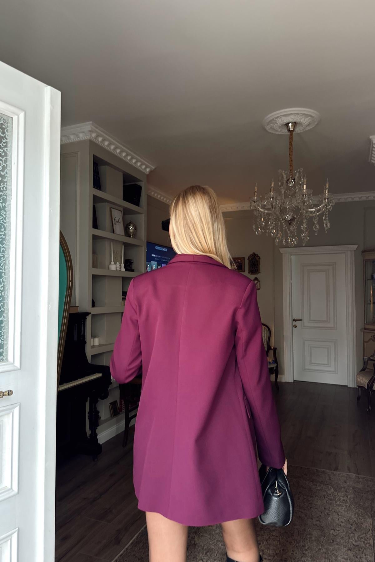GOLD DÜĞME DETAY  BLAZER CEKET