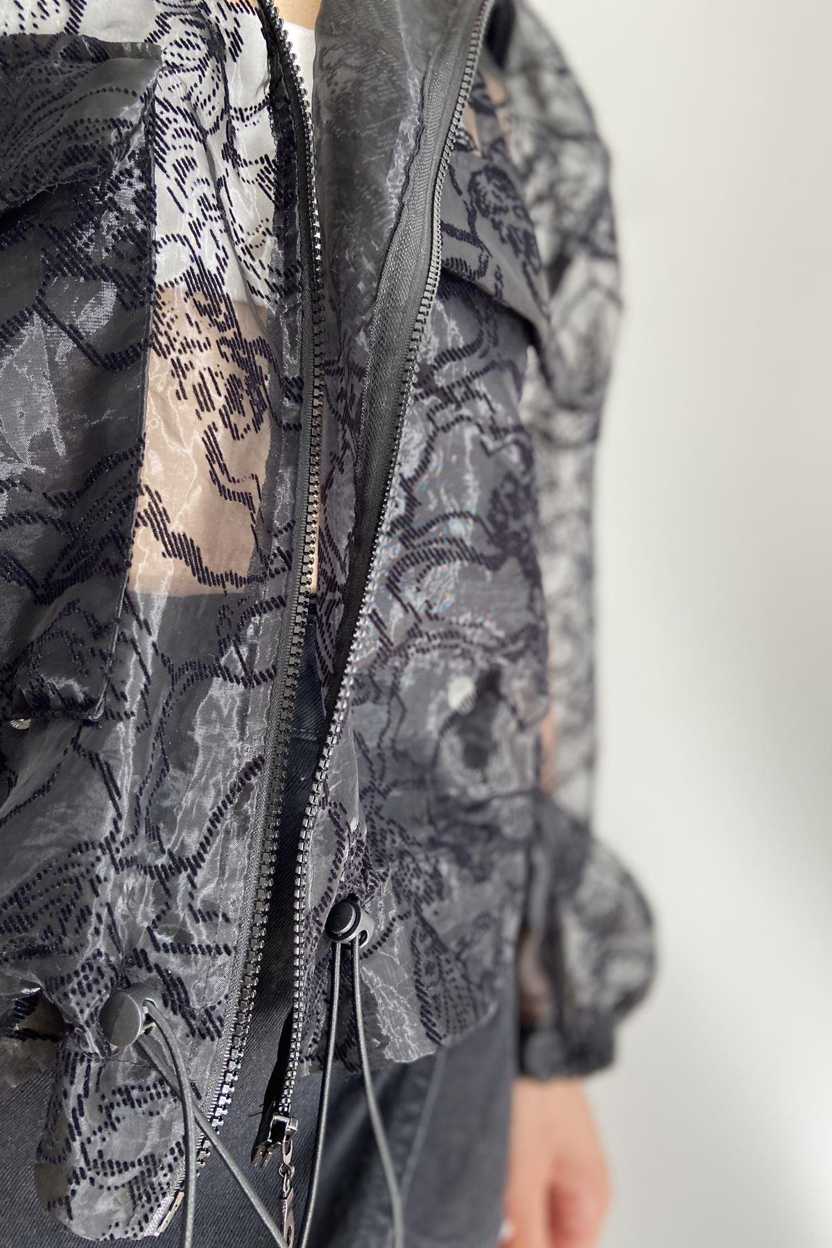ORGANZE KUMAŞ BOMBER CEKET