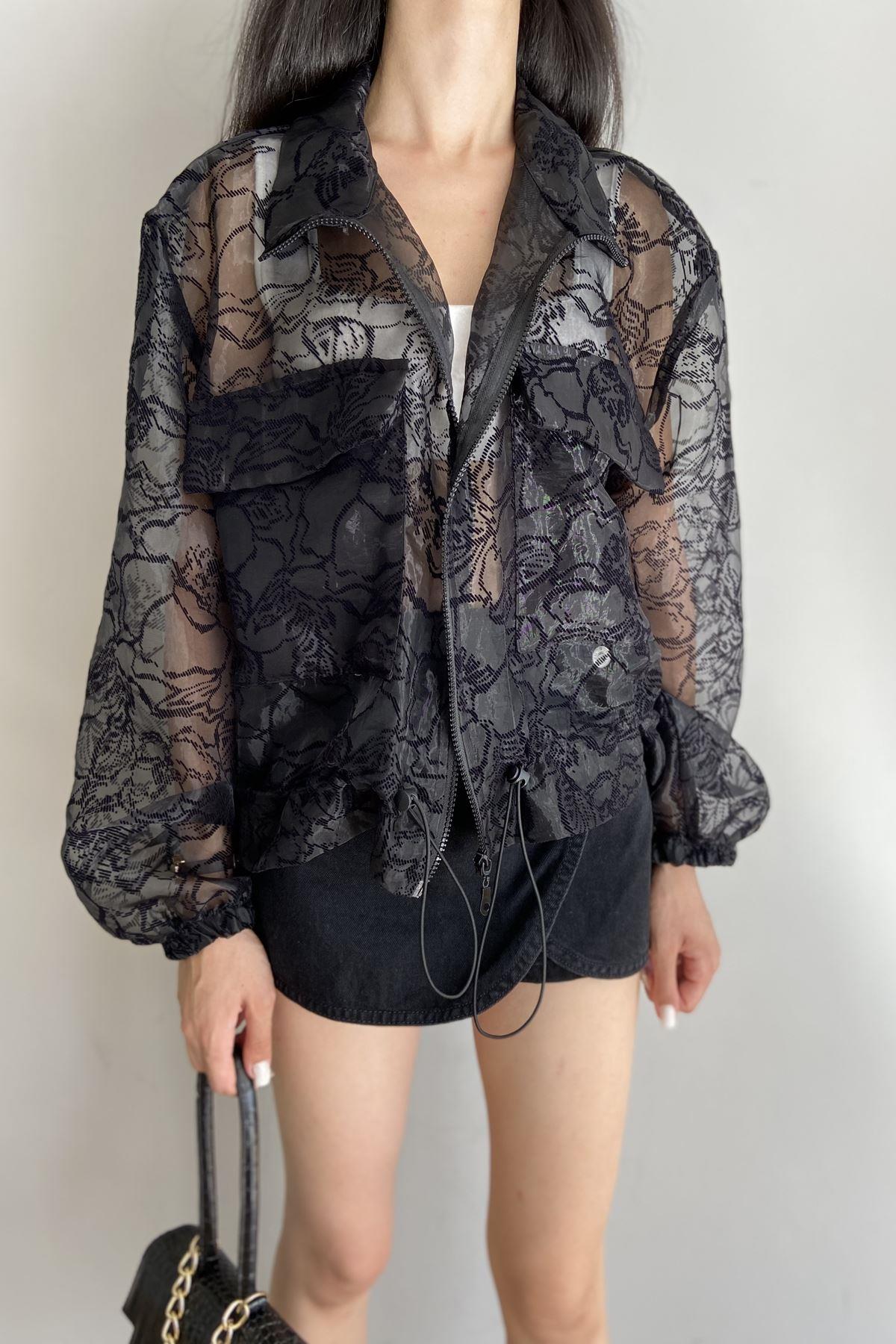 ORGANZE KUMAŞ BOMBER CEKET