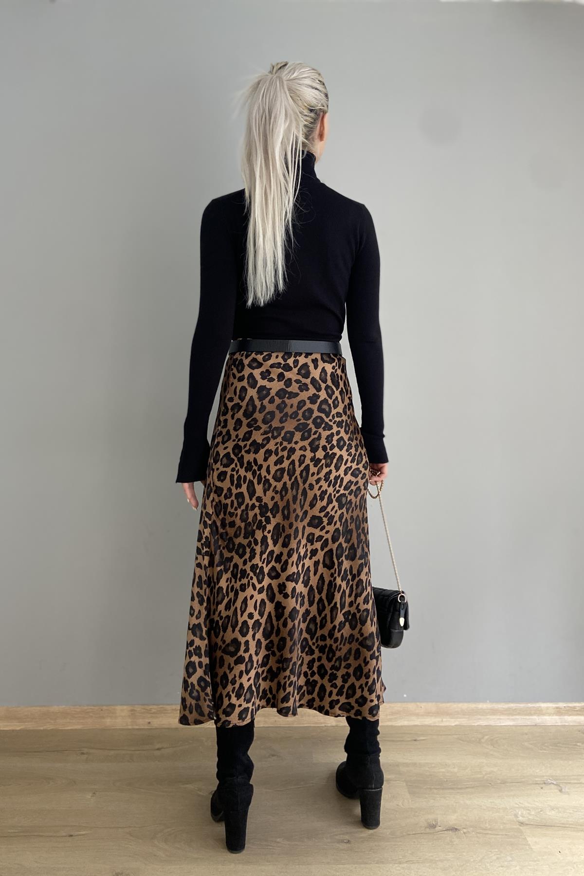 LEOPAR DESEN SATEN ETEK