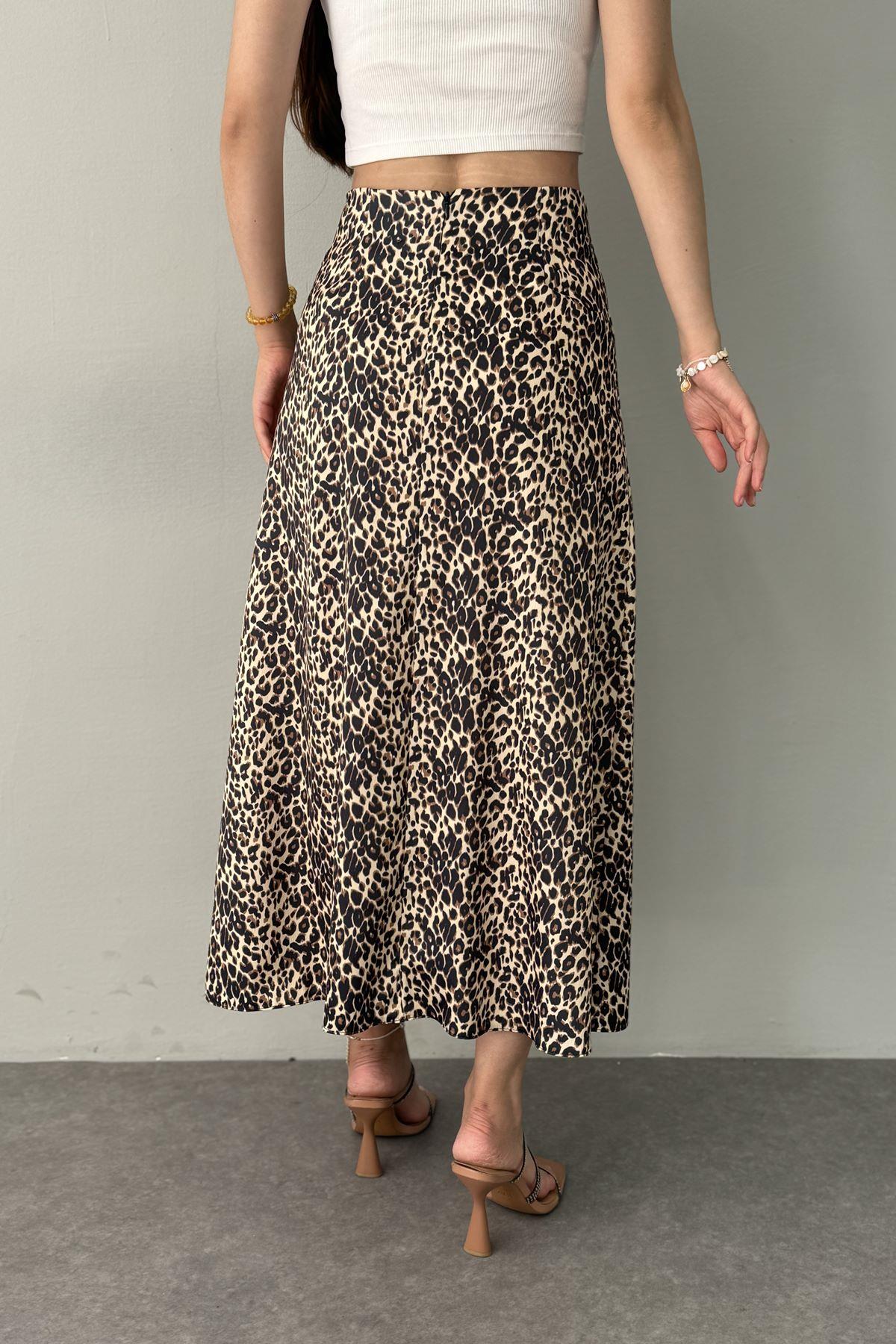 LEOPAR DESEN SATEN ETEK