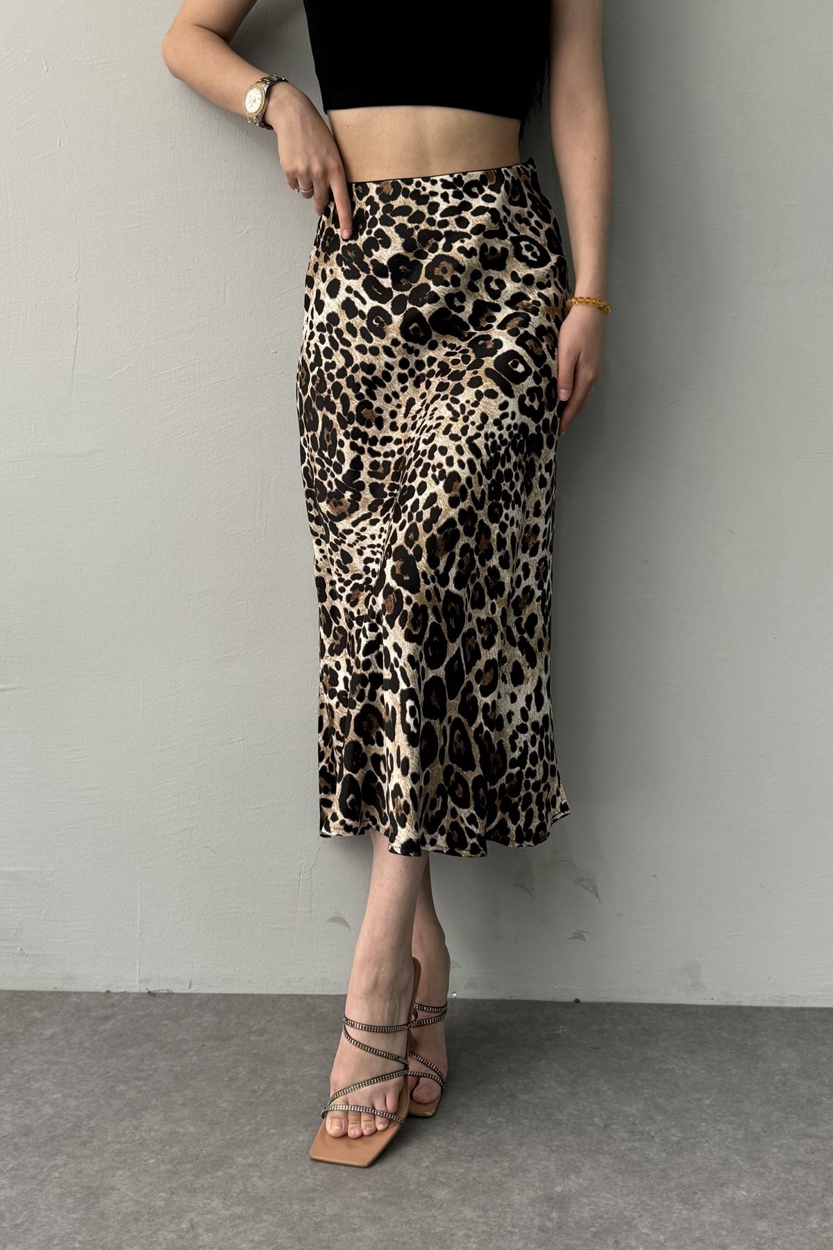 LEOPAR DESEN SATEN ETEK