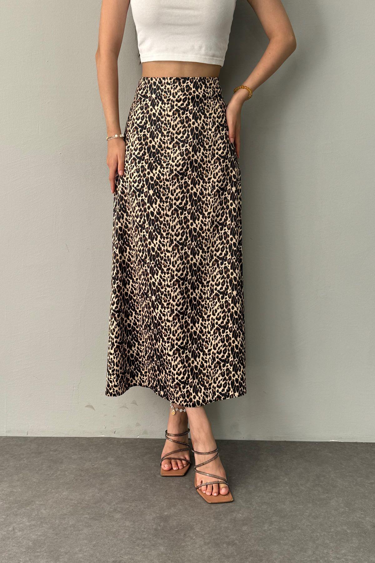 LEOPAR DESEN SATEN ETEK