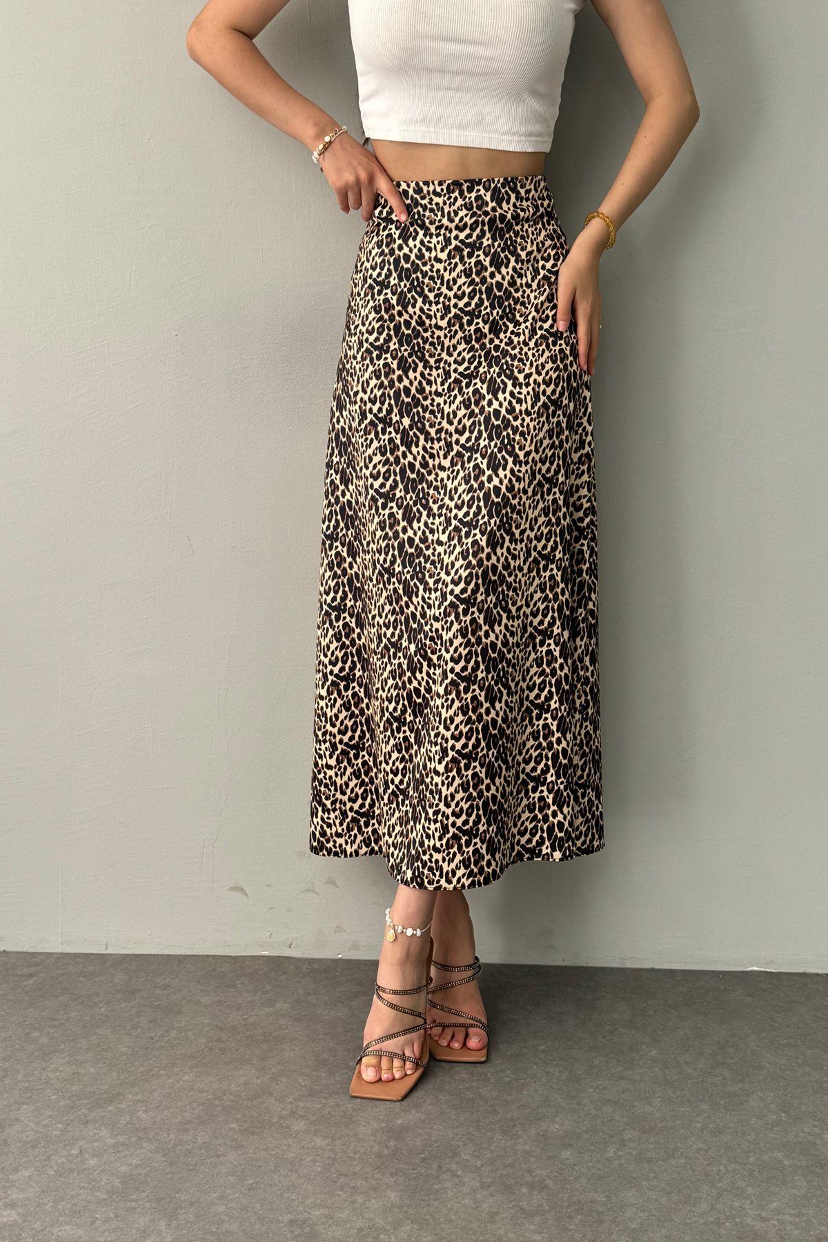 LEOPAR DESEN SATEN ETEK