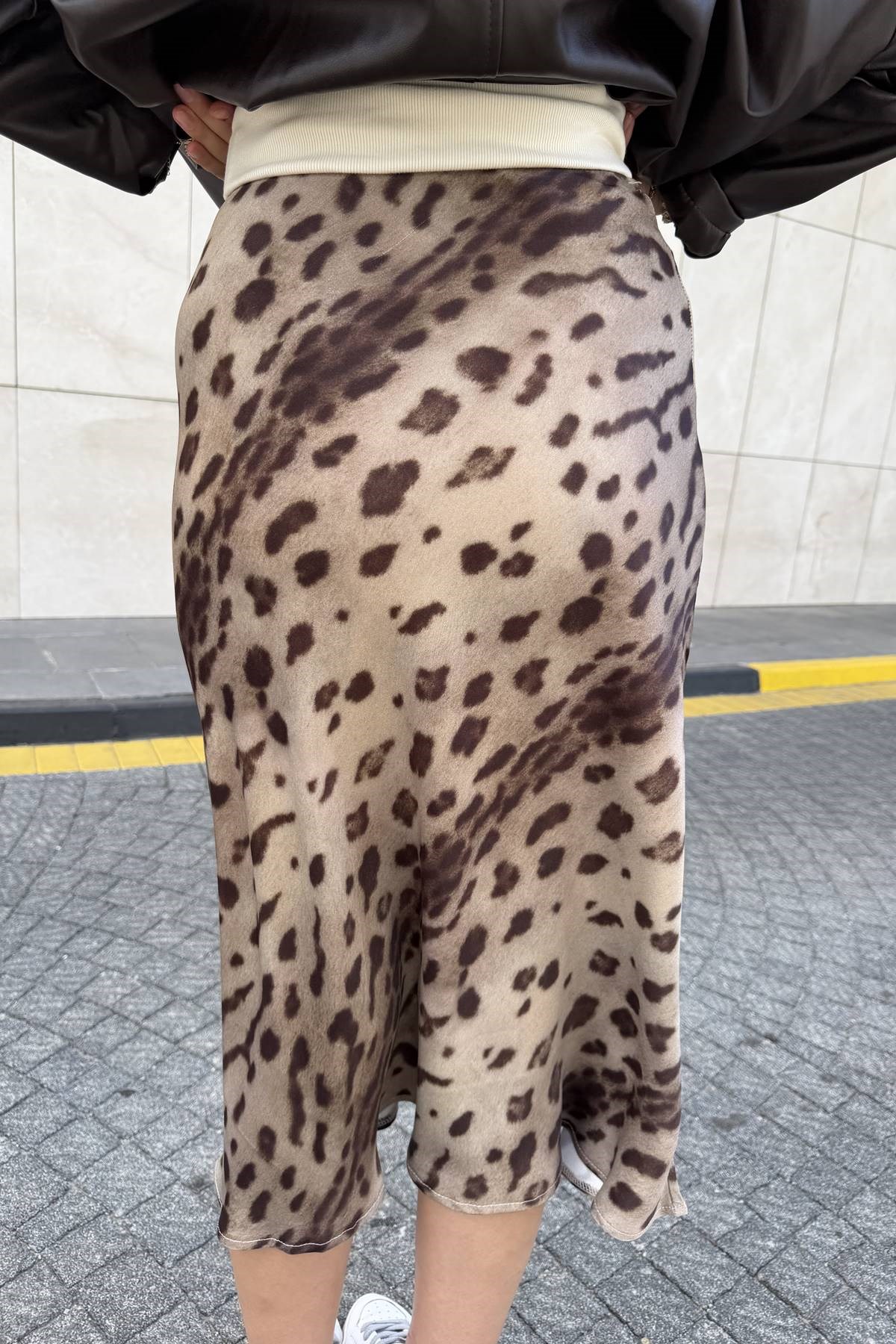 LEOPAR DESEN SATEN ETEK