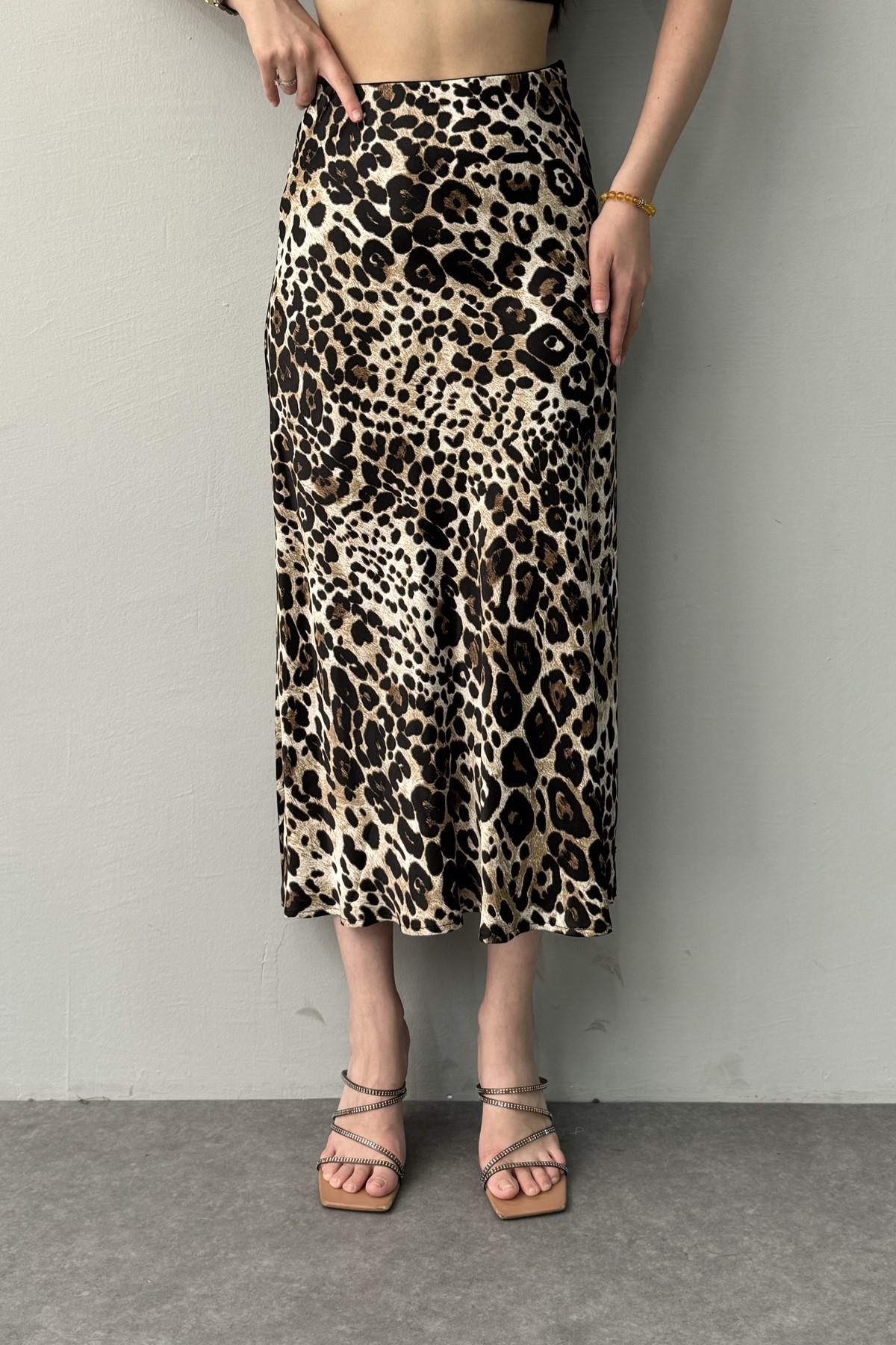 LEOPAR DESEN SATEN ETEK