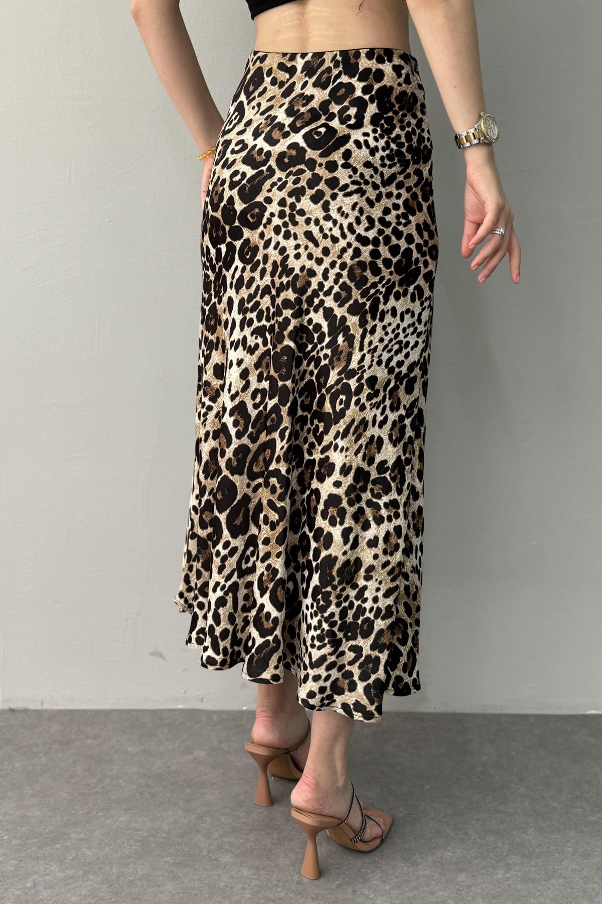 LEOPAR DESEN SATEN ETEK