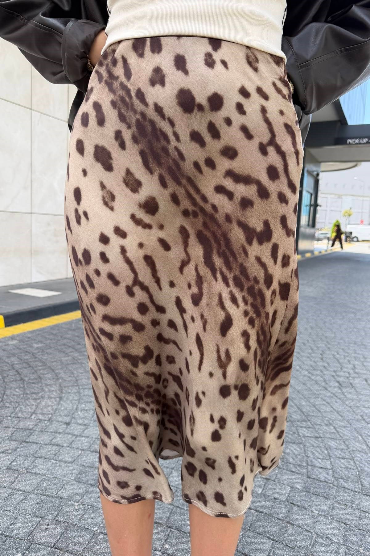 LEOPAR DESEN SATEN ETEK