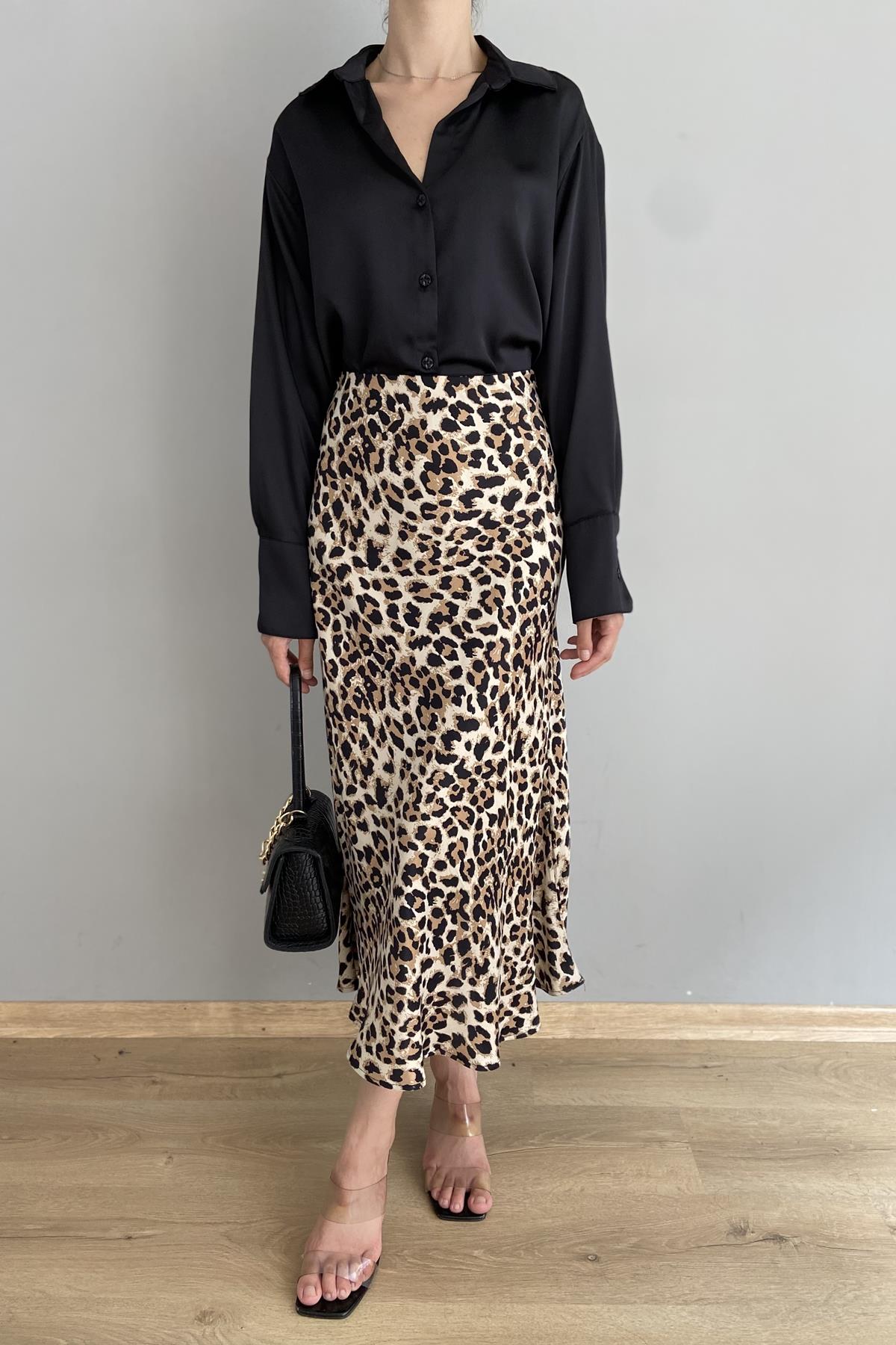 LEOPAR DESEN SATEN ETEK