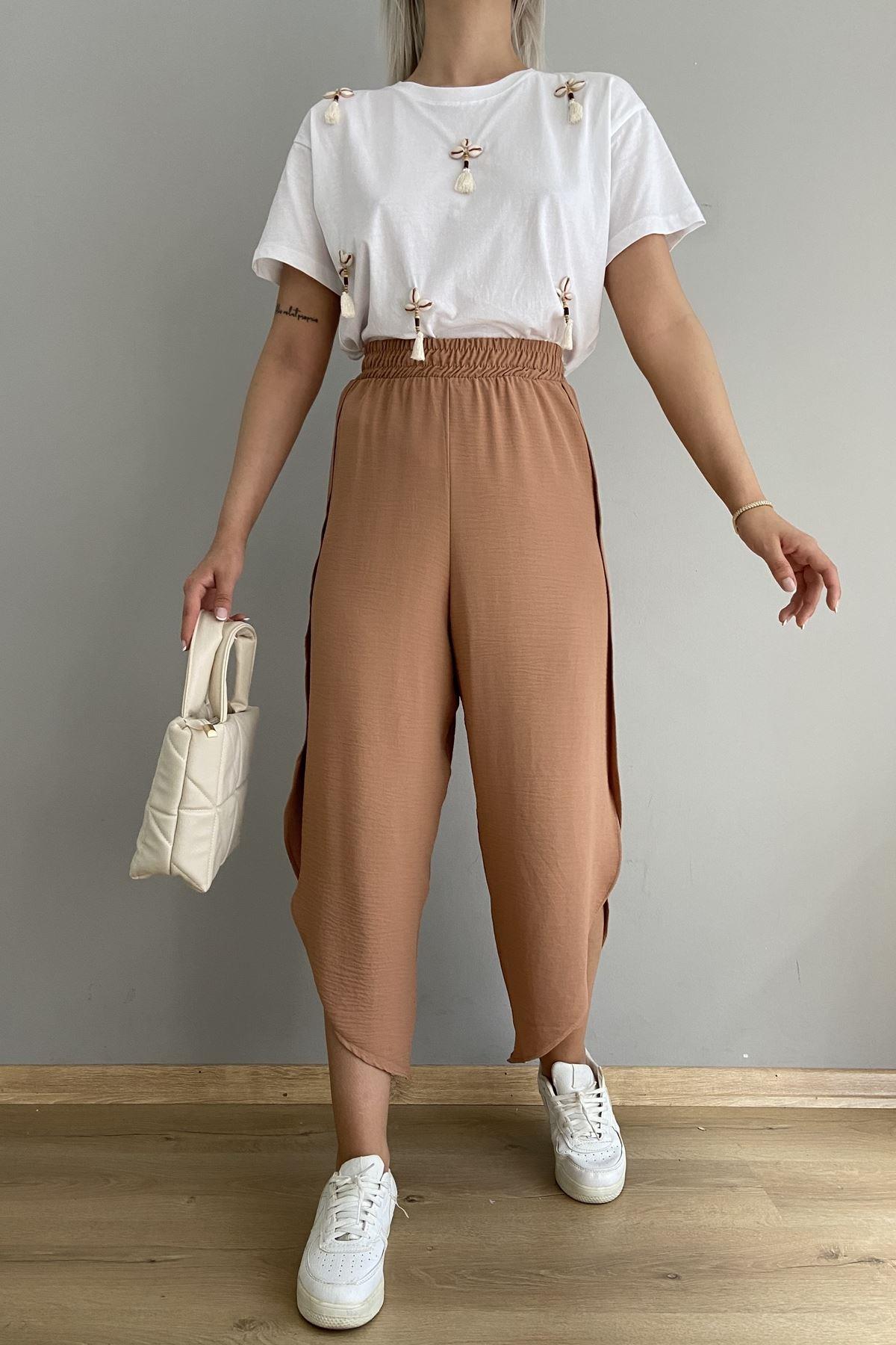 OVAL PAÇA YIRTMAÇLI PANTOLON