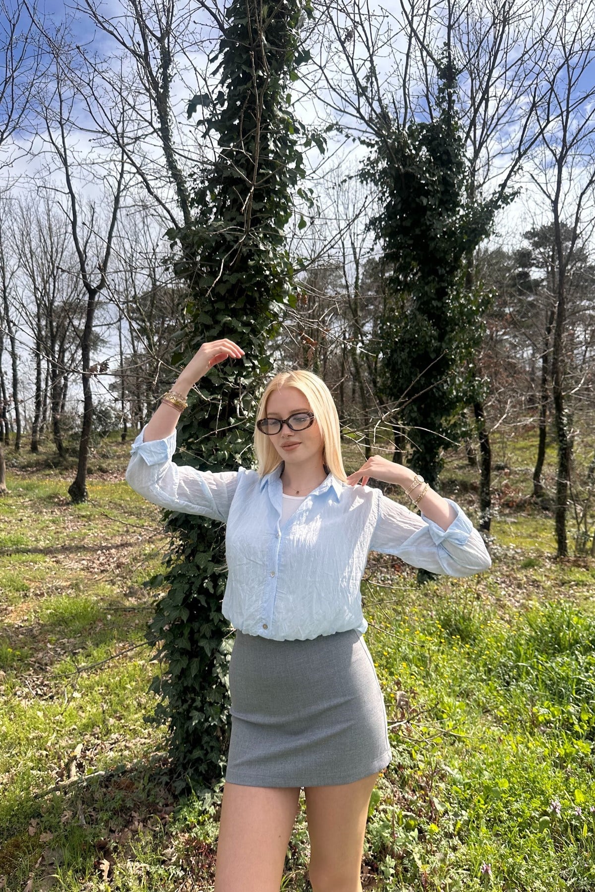 ATLET DETAYLI ALTI BALON GÖMLEK