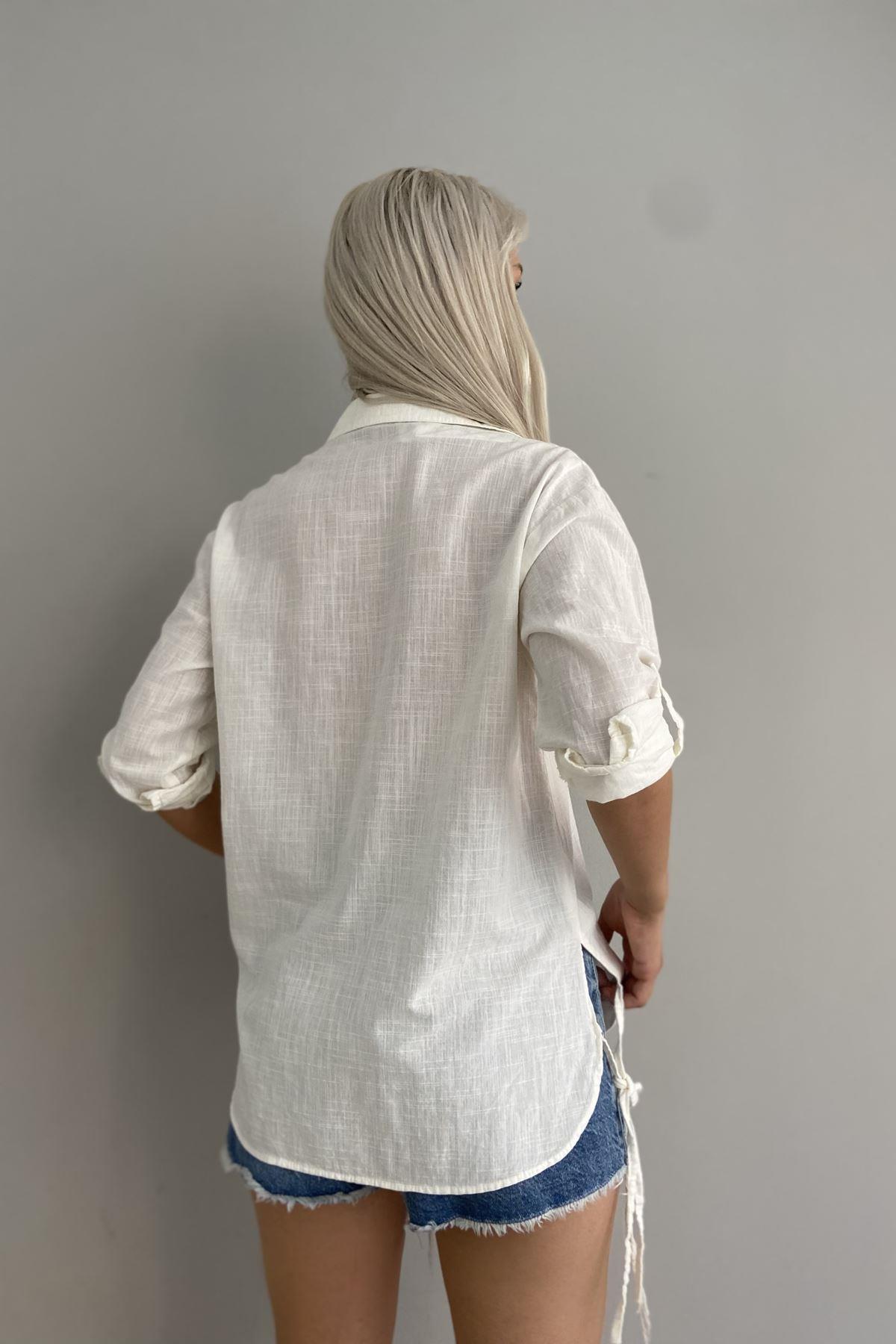 YANI BAĞCIKLI GÖMLEK