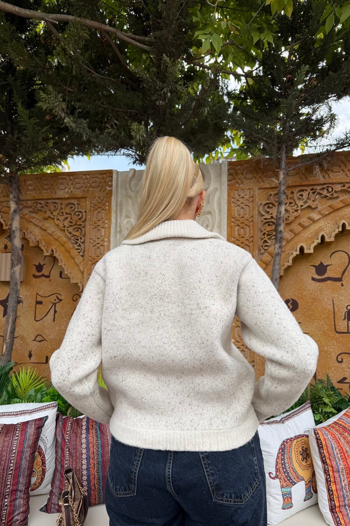 YÜN KARIŞIMLI FERMUARLI TRIKO HIRKA