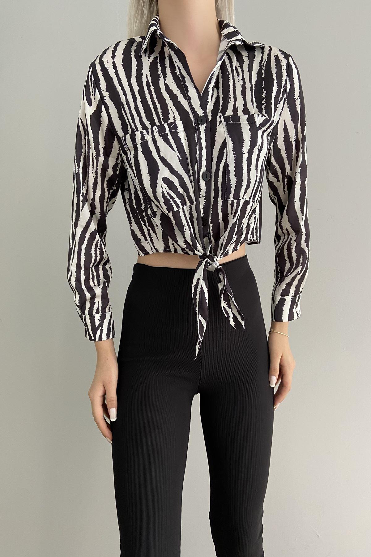 11527 QUZU ZEBRA DESENLİ GÖMLEK