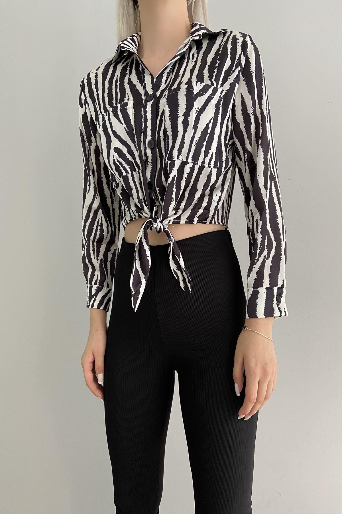 11527 QUZU ZEBRA DESENLİ GÖMLEK