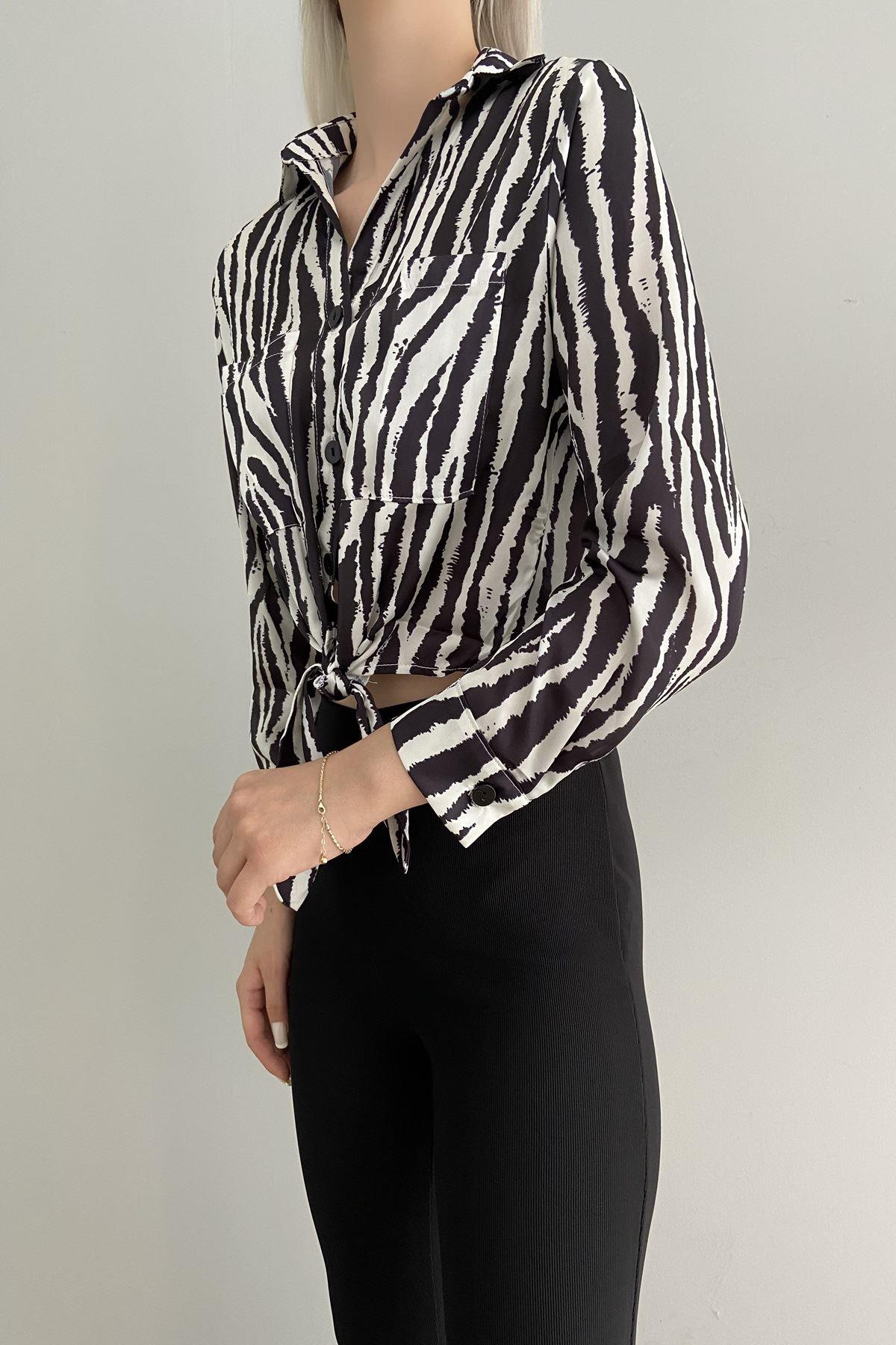 11527 QUZU ZEBRA DESENLİ GÖMLEK