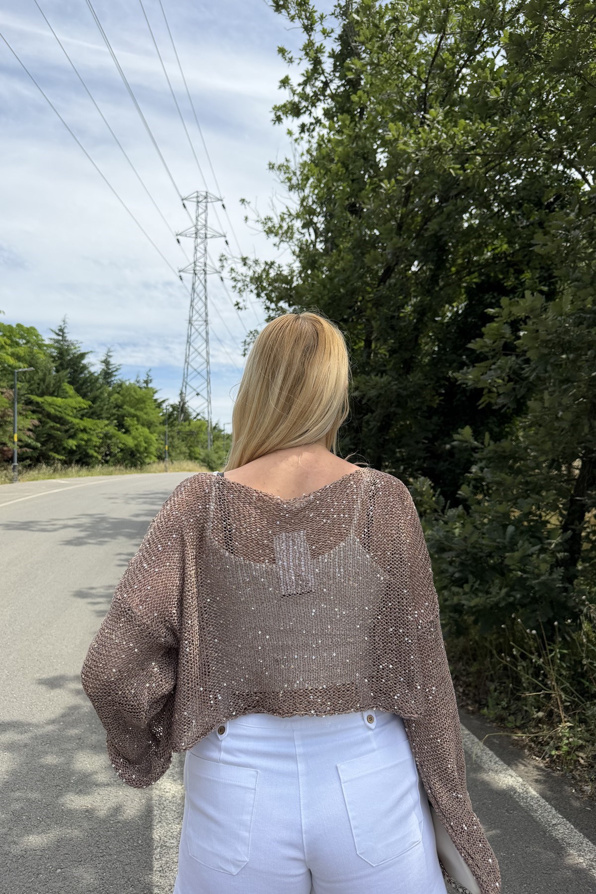PARLAK TAŞLI BEACH CROP TOP