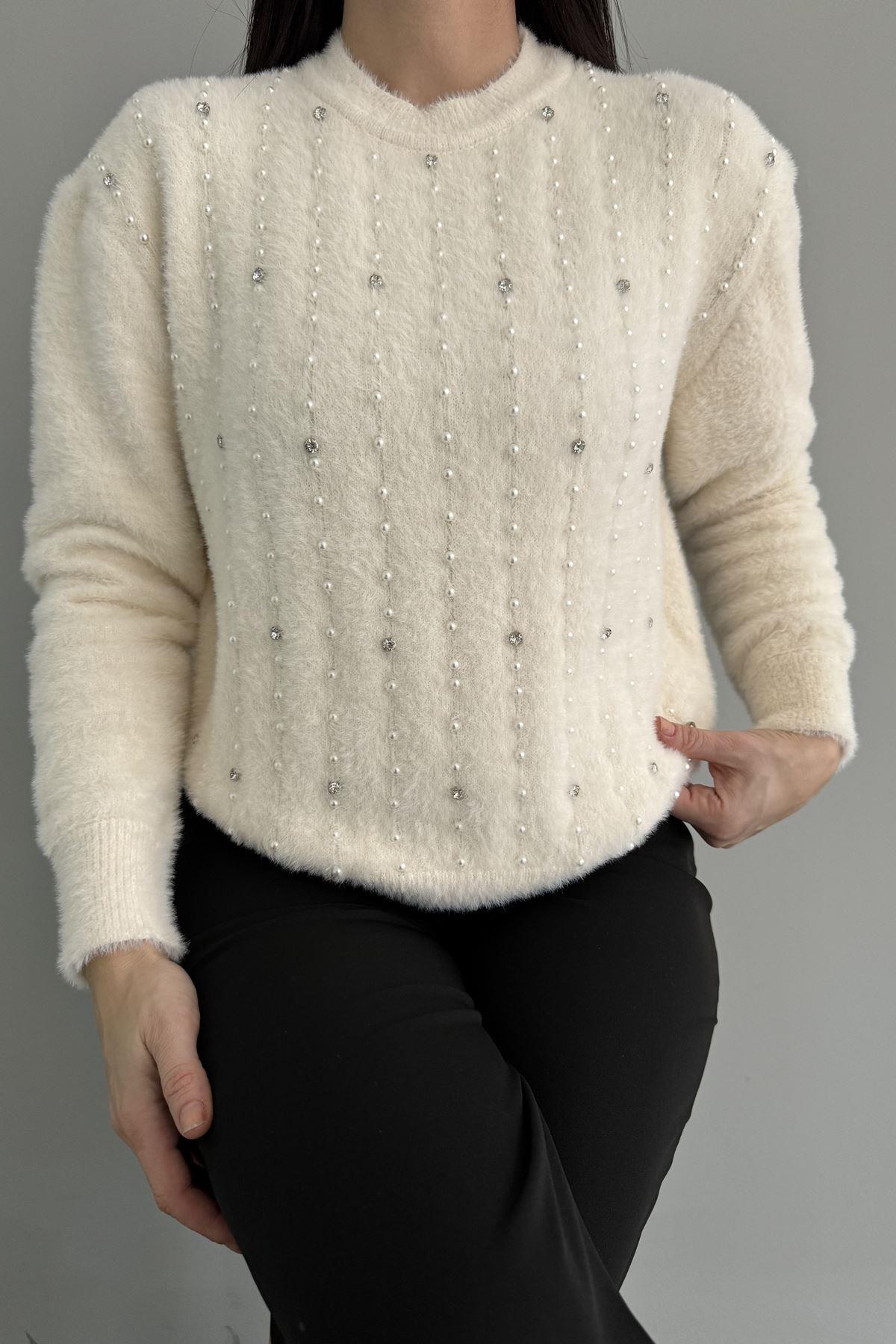 ANGORA İNCİLİ TAŞLI KAZAK